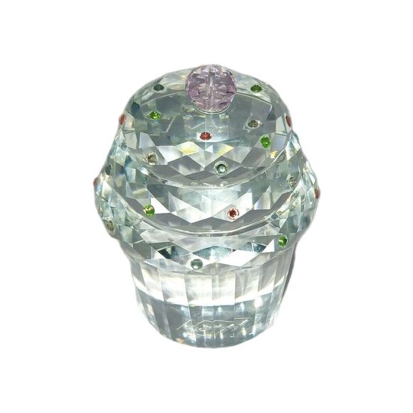 Simon Design Crystal Cupcake Paperweight Rhinestone Sprinkles 3.5" - Picture 3 of 4